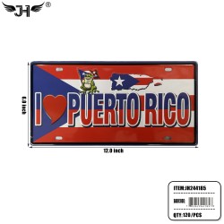 LICENSE PLATE CTRY - I LOVE PUERTO RICO 6x12 10DZ/CS