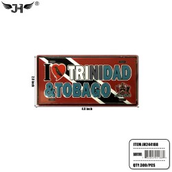 COUNTRY MAGNET - I LOVE TRINIDAD & TOBAGO PLATE 25DZ/CS