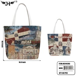 FLAG BEACH BAG - TOTE DOMINICAN 2 COLOR MIX 4DZ/CS