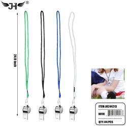 METAL WHISTLE MIX 4 COLOR ROPE 25DZ/CS