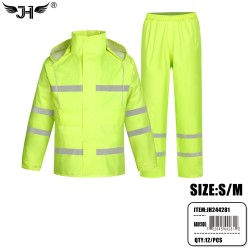 RAINSUIT - SAFETY JACKET 2PC SET S/M SIZE R 24PC/CS