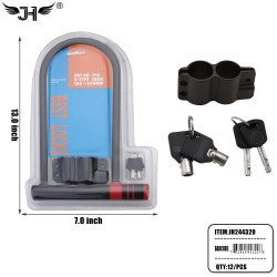 BIKE LOCK - U LOCK WITH KEY 12PC/CS