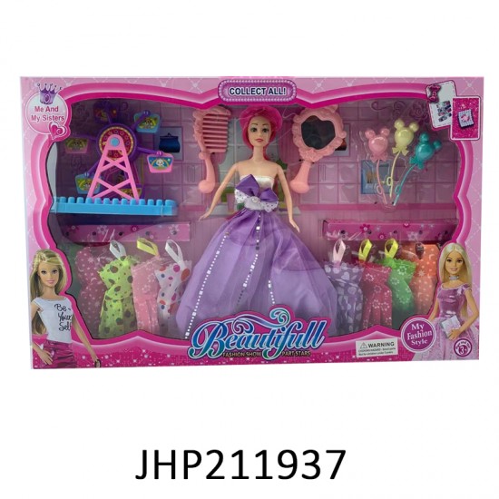 FASHION DOLL - MIX COLOR DOLL SET 11.5