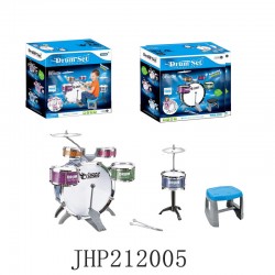 JAZZ DRUM TOY SET WITH BENCH 4PC/CS