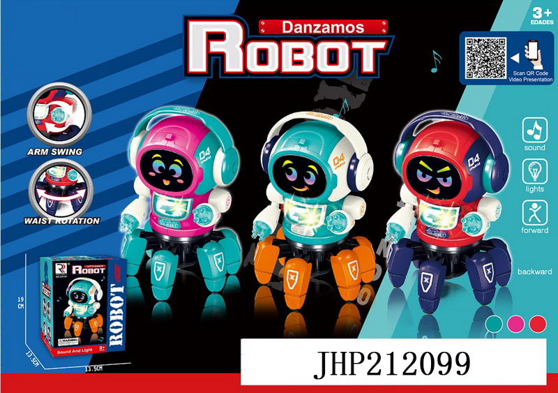 B/O ROBOT DANCING AND MUSIC MIX COLOR 18PC/2BX/36PC/CS