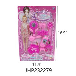 BEAUTY SET WITH DOLL HANGING TOY 18PC/2BX/36PC/CS