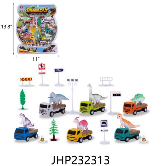 PULL BACK TRUCK & DINO ON BLISTER CARD 18PC/2BX/36PC/CS PULL BACK TRUCK & DINO ON BLISTER CARD 18PC/2BX/36PC/CS