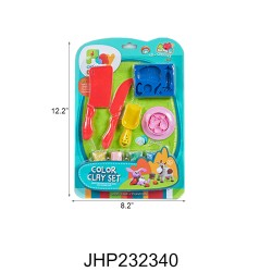 COLOR CLAY TOY SET ON HANGING CARD 24PC/2BX/48PC/CS