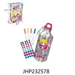 WATER BOTTLE WITH STICKERS 12PC/2BX/24PC/CS