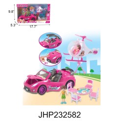 FASHION DOLL HELICOPTER & CAR W/ LIGHT 6PC/CS