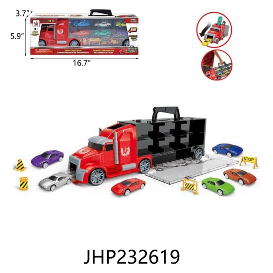 FRICTION TRUCK WITH 6 SMALL CARS 9PC/2BX/18PC/CS