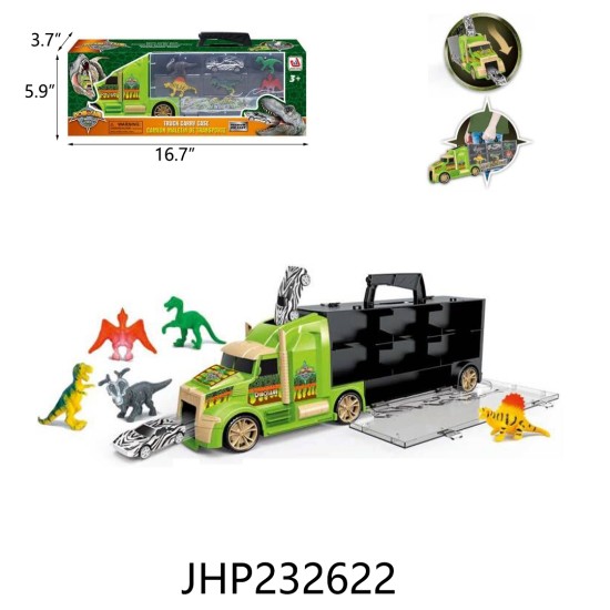 FRICTION TRUCK WITH 6 SMALL CAR & DINO 9PC/2BX/18PC/CS