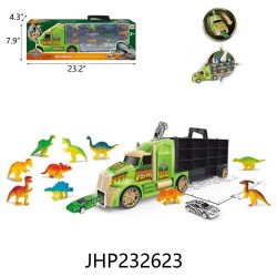 FRICTION TRUCK WITH 12 SMALL CAR & DINO 8PC/CS