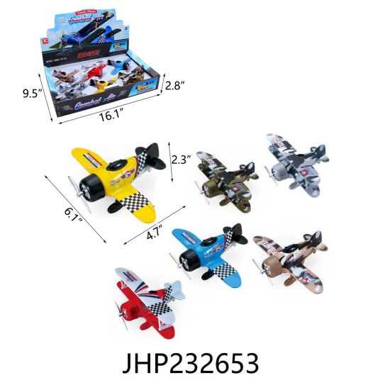 DIECAST - AIRCRAFT MIX COLOR (6PC) 12BX/CS