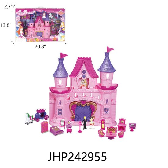 B/O CASTLE TOY SET 6PC/CS