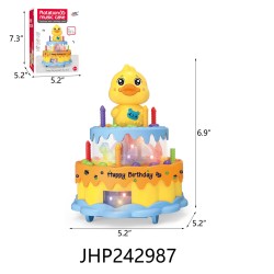 B/O YELLOW DUCK ON CAKE LIGHT & MUSIC 18PC/2BX/36PC/CS