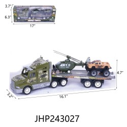 FRICTION TRUCK ARMY FORCED WITH 1 CAR & 1 HELICOPTER 12PC/CS