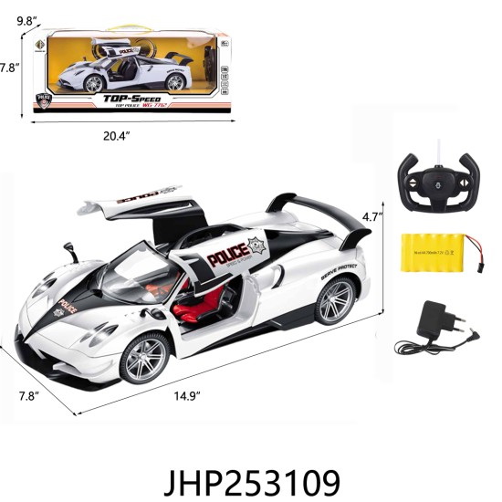 1:12 R/C RACING CAR W/LIGHT/BATTERY/ USB CHARGER 6PC/CS