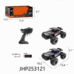 R/C CAR W/ BATTERY/USB CHARGER (RED/BLACK) 1:12 4PC/CS