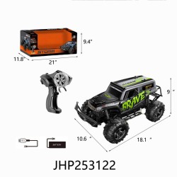 R/C CAR W/ BATTERY/USB CHARGER (RED/GREEN) 1:10 4PC/CS
