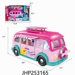 F/W ICE CREAM BUS W/DOLL,ROSE PINK&PINK 6PC/2BX/12PC/CS