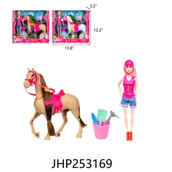 DOLL TOY WITH HORSE (WHITE/BROWN) 6PC/2BX/12PC/CS