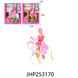 DOLL TOY WITH HORSE (WHITE/BROWN) 6PC/2BX/12PC/CS