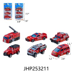 1:64 F/W DIE CAST FIRE ENGINE CAR 6 ASST 3CT 36PK/2BX/72PK/CS