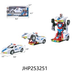 B/O TRANS POLICE CAR W/LIGHT/MUSIC(WHITE)18PC/2BX/36PC/CS