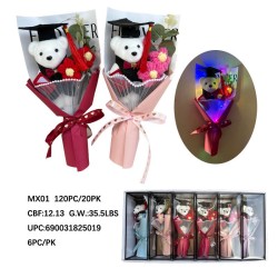 GRADUATION GIFT SET - LIGHT UP FLOWER W/ PVC (6PC) 20BX/CS