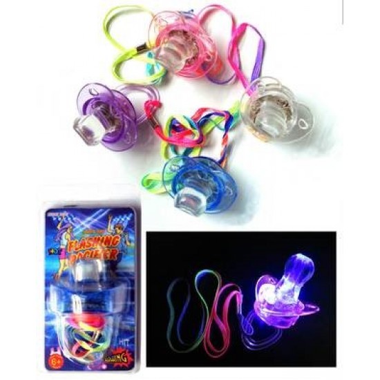 PACIFIER, FLASHING W/ WHISTLE (HARD) 24PC/10BX/240PC/CS