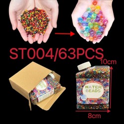 250GM WATER BEADS MIXED CLOR IN BOTTLE 63PC/CS