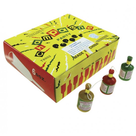 CHAMPAGNES PARTY POPPERS (72PC) 20BX/CS