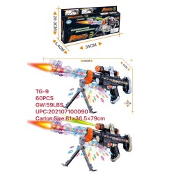 B/O GUN - ELECTRIC GUN LIGHT UP AND SOUND 60PC/CS