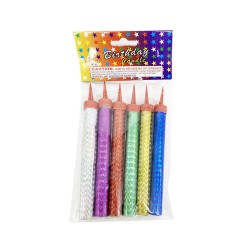 CANDLE - BIRTHDAY CAKE CANDLE COLOR (6CT) 100PK/CS