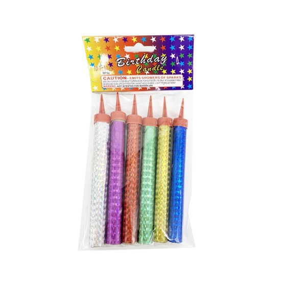 CANDLE - BIRTHDAY CAKE CANDLE COLOR (6CT) 100PK/CS