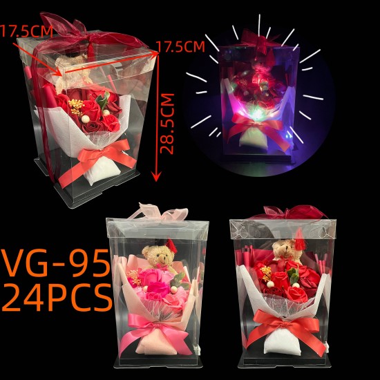 GRADUATION GIFT SET - LIGHT UP BEAR W/PVC 6PC/4BX/24PC/CS