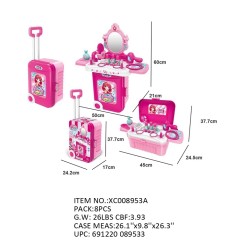 2 IN 1 LUGGAGE VANITY SET 8PC/CS